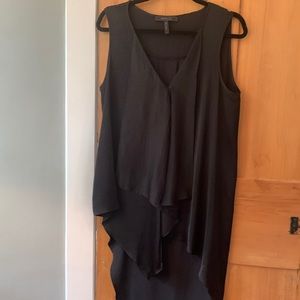 BCBG Black asymmetrical sleeveless blouse